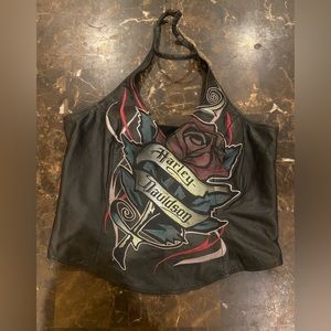 Leather Harley Davidson Halter Top